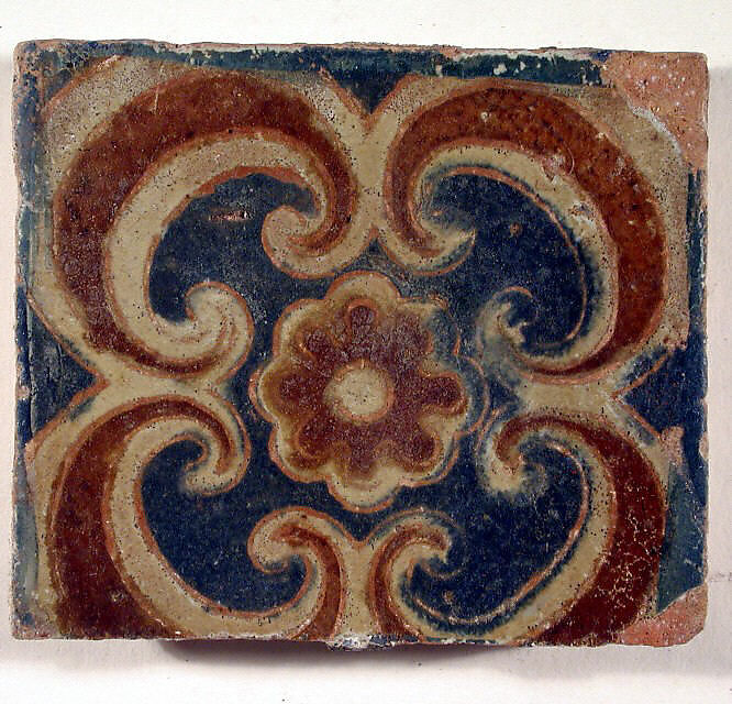 Pavement tiles, Tin-glazed earthenware, Spanish, Seville