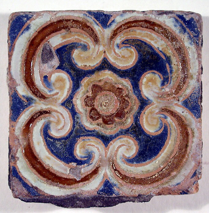 Pavement tiles, Tin-glazed earthenware, Spanish, Seville