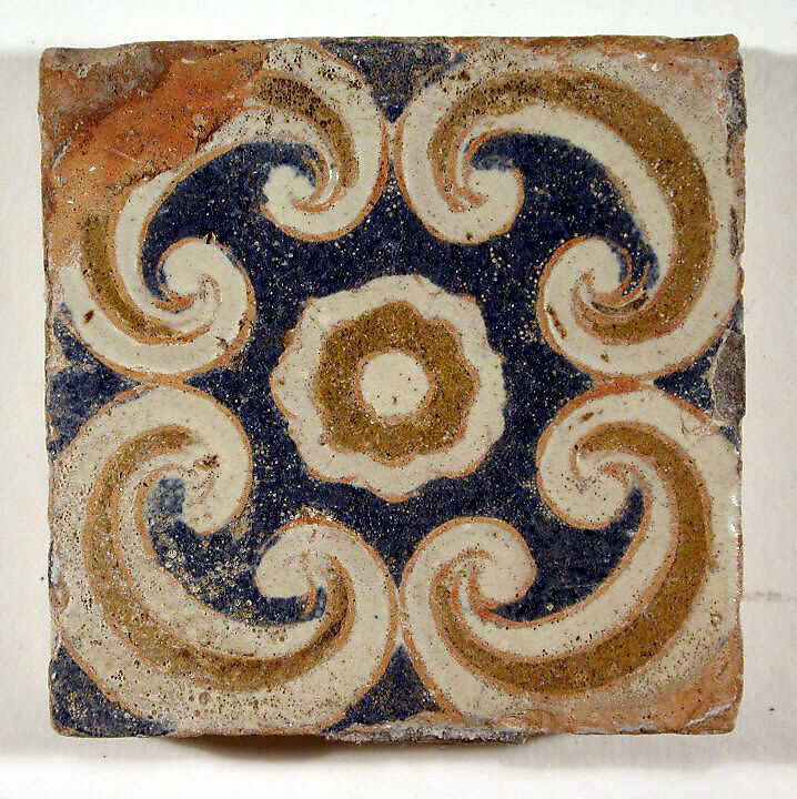 Pavement tiles, Tin-glazed earthenware, Spanish, Seville