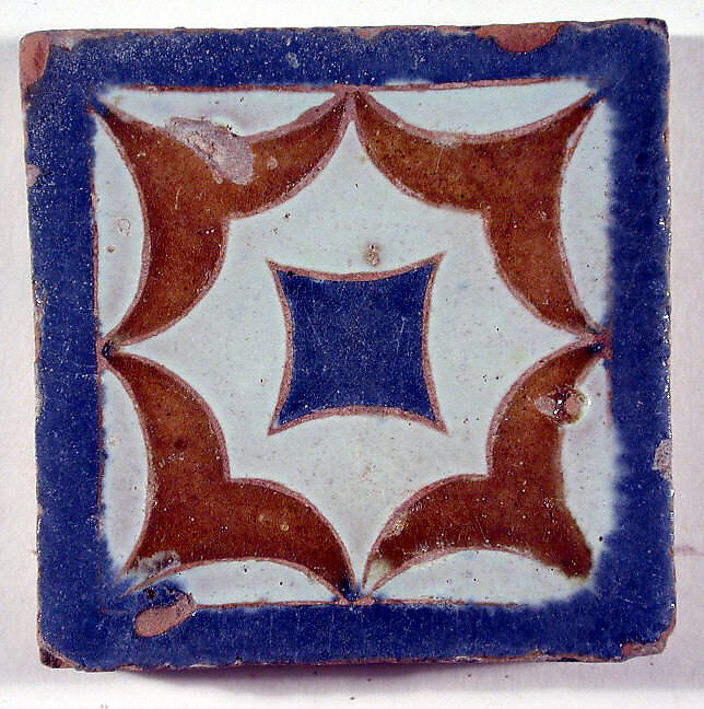 Pavement tiles, Tin-glazed earthenware, Spanish, Seville 