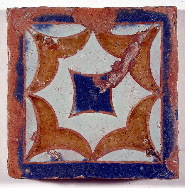 Pavement tiles, Tin-glazed earthenware, Spanish, Seville