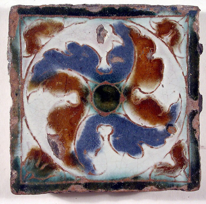 Pavement tiles, Tin-glazed earthenware, Spanish, Seville 