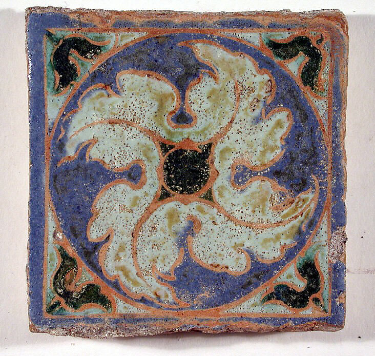 Pavement tiles, Tin-glazed earthenware, Spanish, Seville