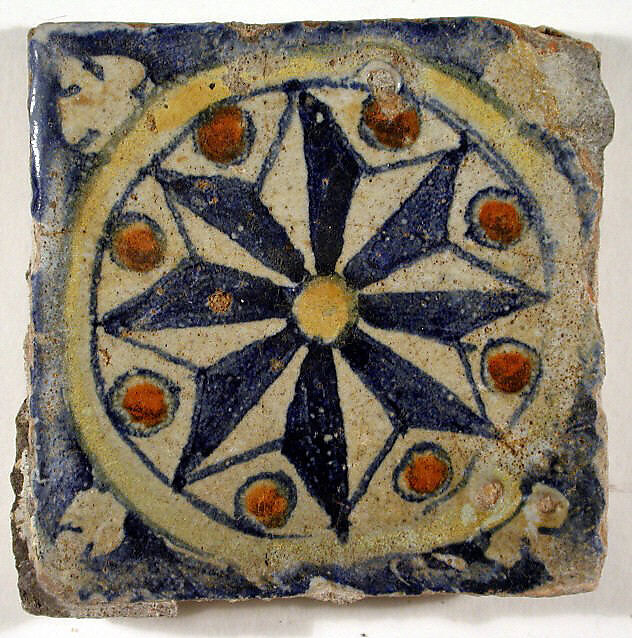 Pavement tiles, Tin-glazed earthenware, Spanish, Seville 