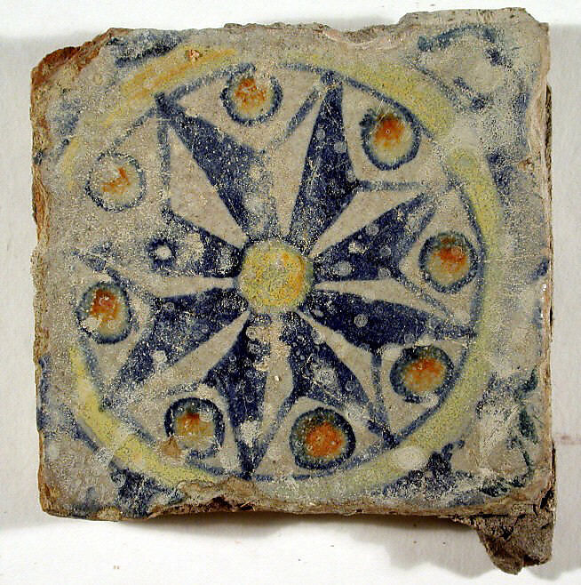 Pavement tiles, Tin-glazed earthenware, Spanish, Seville