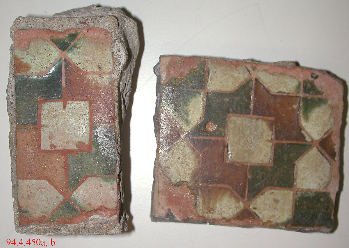 Tiles (2), Tin-glazed earthenware, Spanish, Seville