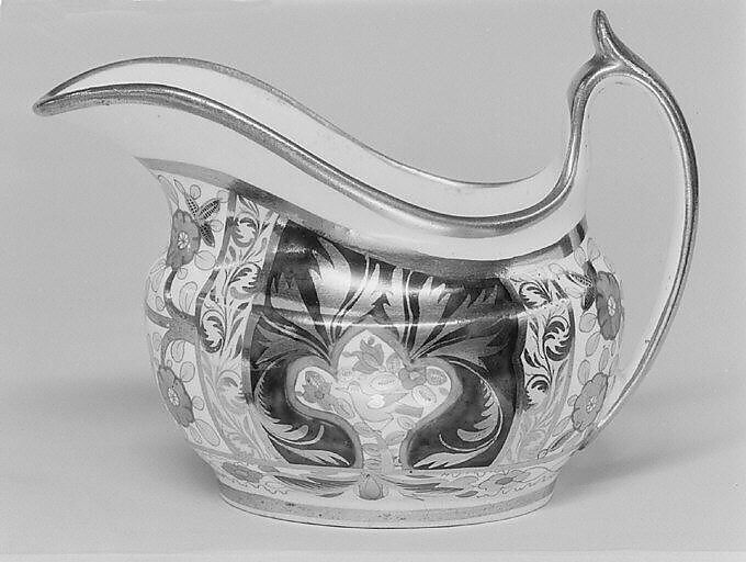 Cream jug (part of a service), J. Spode, Soft-paste porcelain, British, Stoke-on-Trent, Staffordshire 