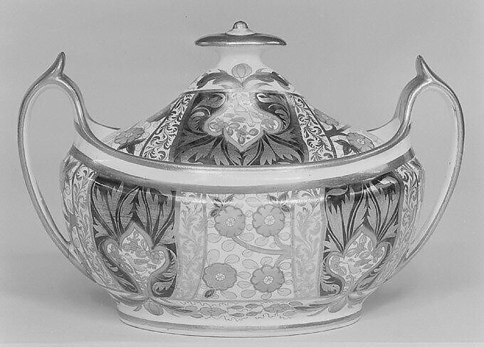 Sugar bowl (part of a service), J. Spode, Soft-paste porcelain, British, Stoke-on-Trent, Staffordshire 