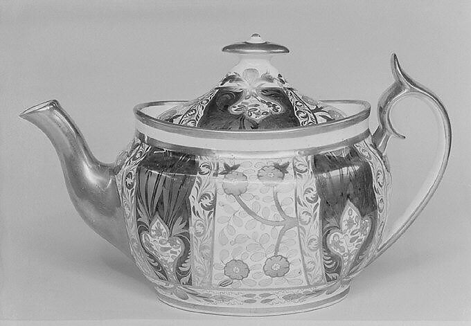 Teapot (part of a service), J. Spode, Soft-paste porcelain, British, Stoke-on-Trent, Staffordshire 