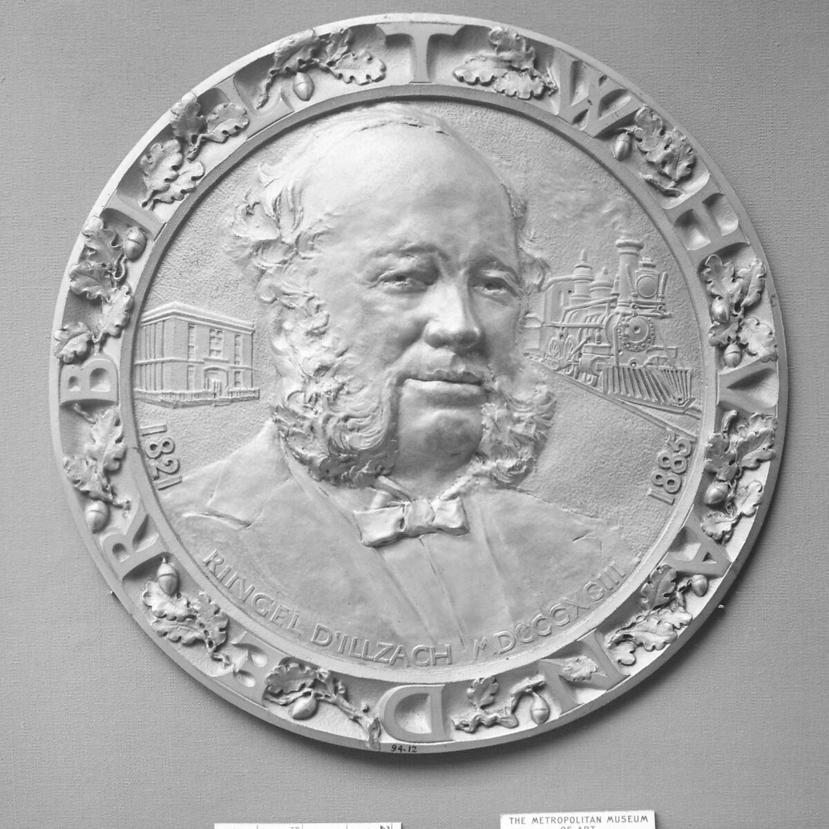Portrait of W.H. Vanderbilt, Medalist: Jean-Désiré Ringel d&#39;Illzach (Alsace 1847–1916 Strasbourg), Gilt bronze, struck, French, Alsace 