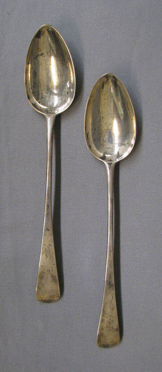 Two gravy spoons, George Wintle (active 1787– after 1823), Silver, British, London 