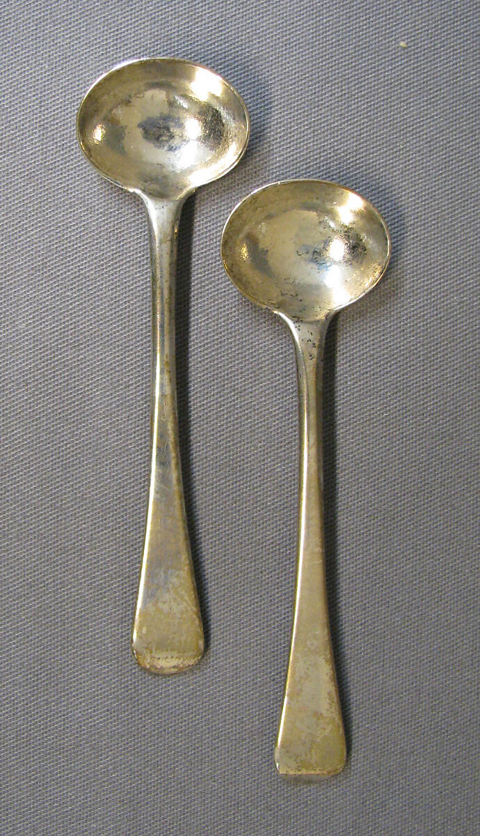 Two salt spoons, James Ede (entered 1808), Silver, British, London 