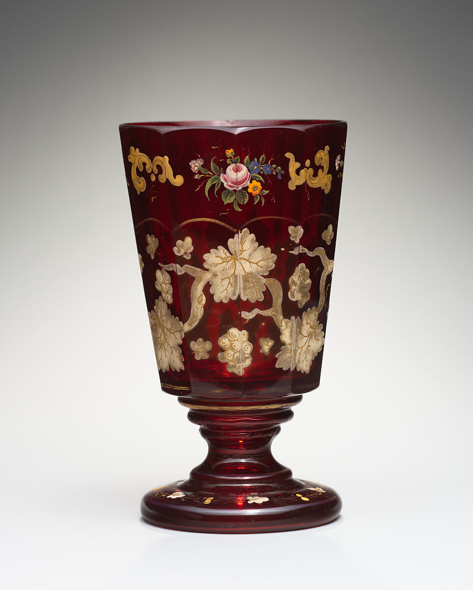 Goblet, Glass, possibly Bohemian