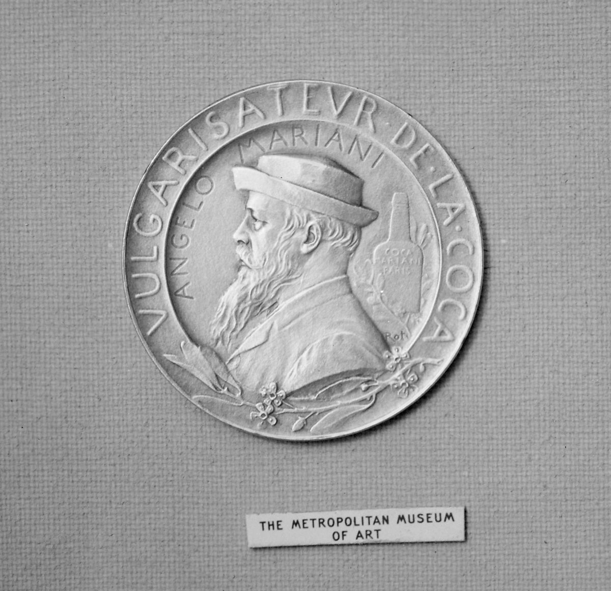 M. Angelo Mariani, Proprietor of the Mariani Coca-Wine, Medalist: Louis-Oscar Roty (French, Paris 1846–1911 Paris), Silver, struck, French 