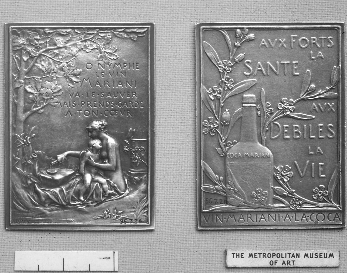 In Praise of Mariani Coca-Wine, Medalist: Louis-Oscar Roty (French, Paris 1846–1911 Paris), Bronze, struck, silvered, French 