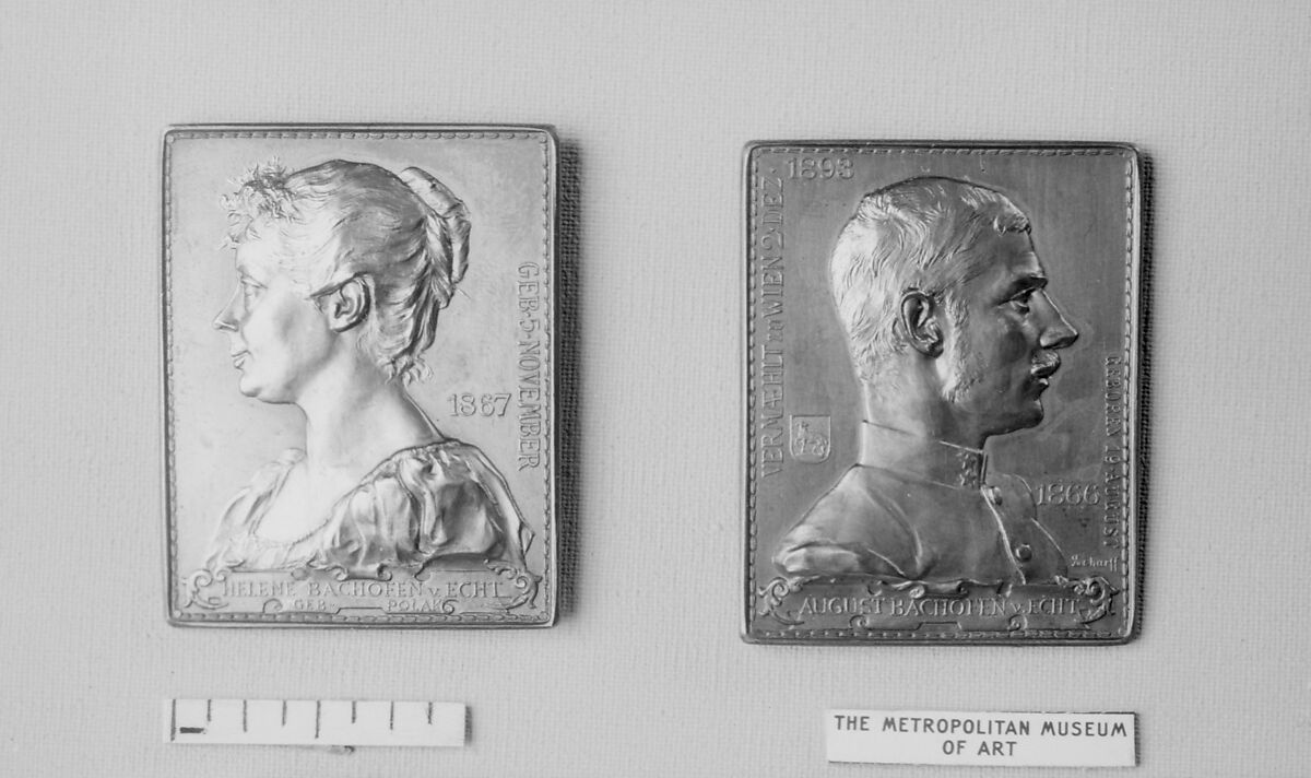 Marriage Token of August and Helene Bachofen von Echt, Medalist: Anton Scharff (Austrian, Vienna 1845–1903 Brunn am Gebirge), Gilt bronze, Austrian 