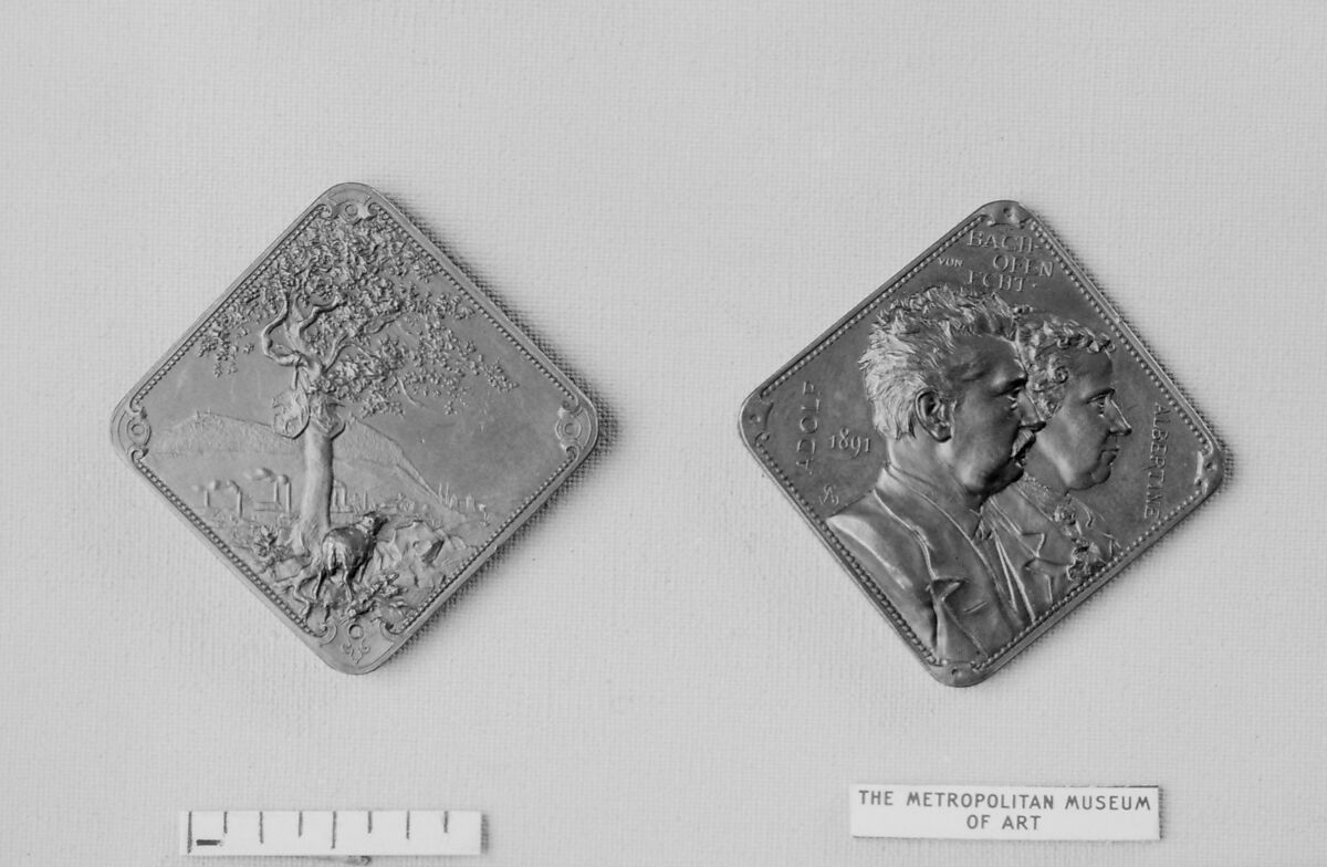 Adolf and Albertine Bachofen von Echt, 1891, Medalist: Anton Scharff (Austrian, Vienna 1845–1903 Brunn am Gebirge), Bronze, Austrian 