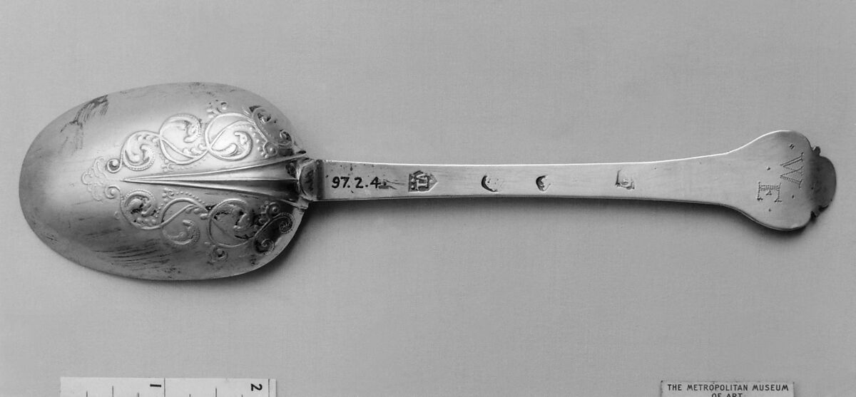 Trifid spoon, Thomas Allen (active 1678– after 1697), Silver, British, London 