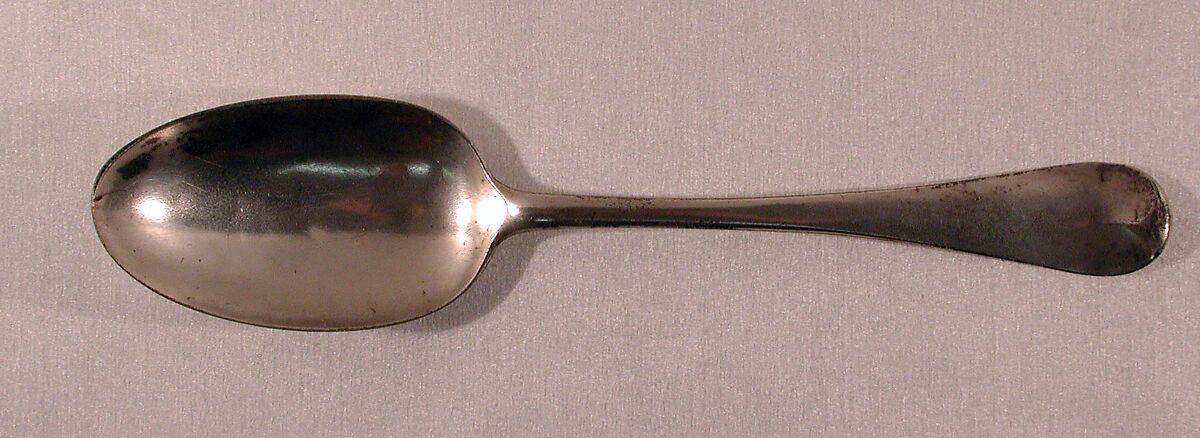 Dessert spoon, Possibly by Robert Pertt (active 1738–55), Silver, British, London 