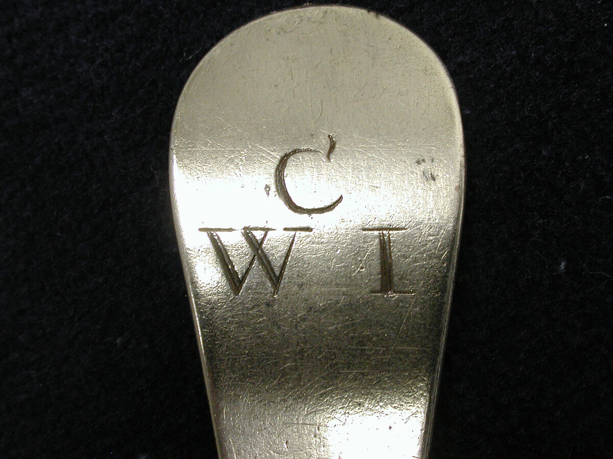 Dessert spoon, Possibly by Robert Pertt (active 1738–55), Silver, British, London
