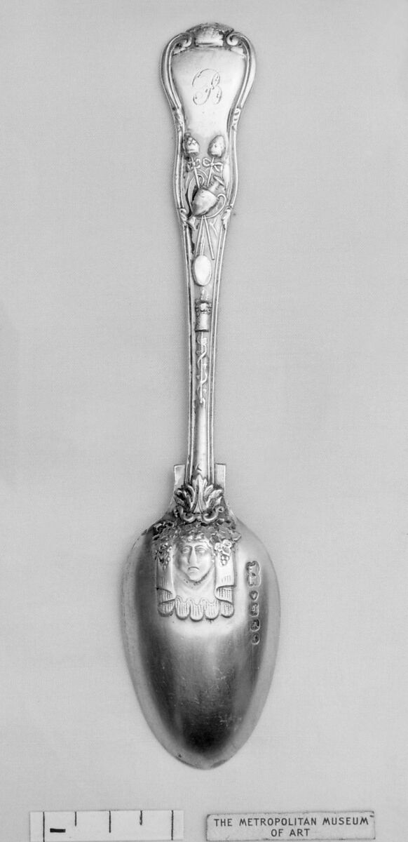 Teaspoon, Probably by W. K. (?), Silver, British, London 