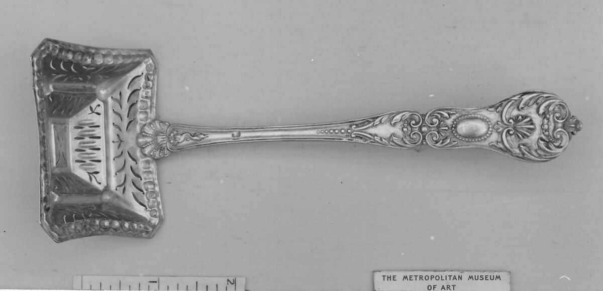 Sugar spoon, Silver, French 