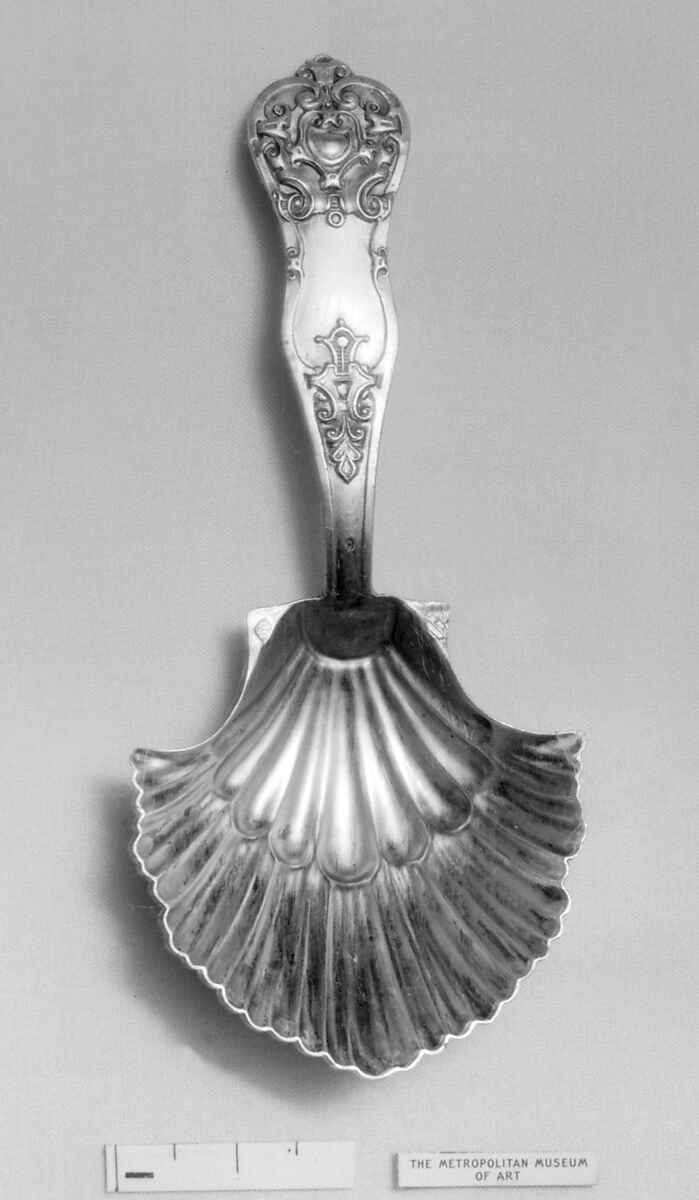 Caddy spoon, Silver, probably French 