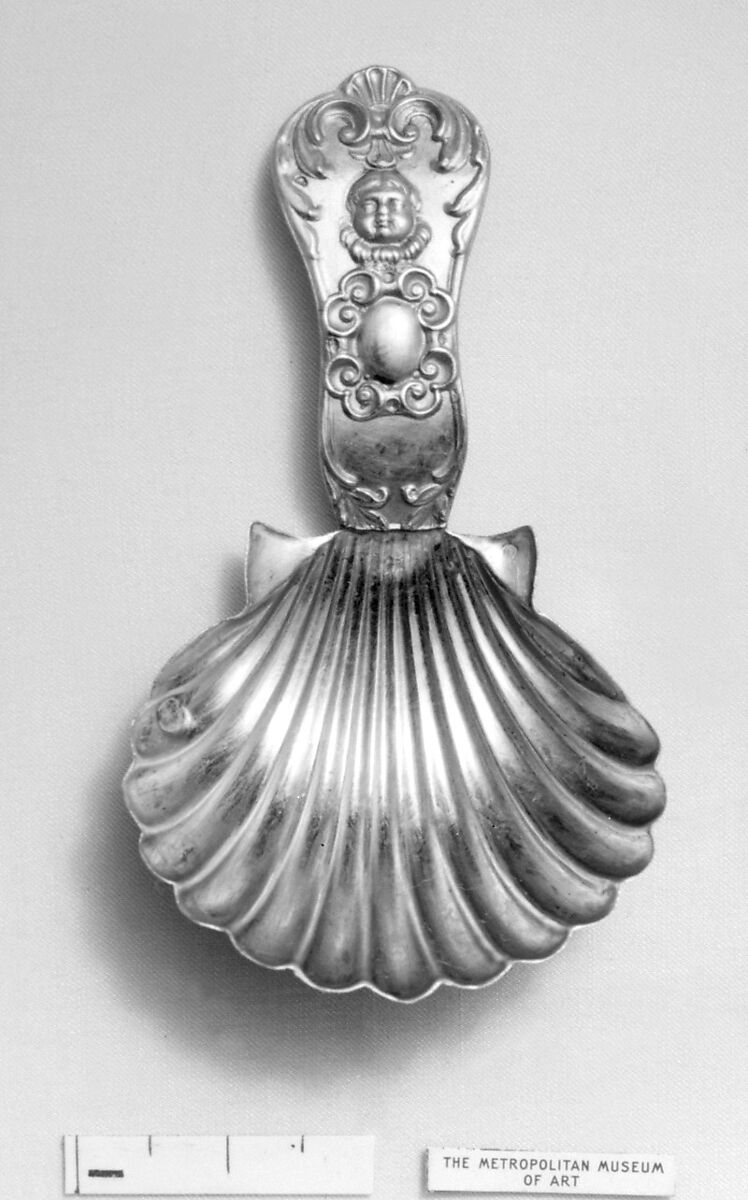 Caddy spoon, Silver, probably French 
