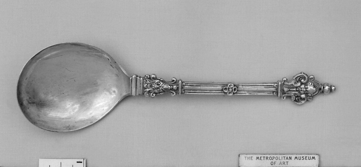 Spoon, Jeremias Wild (died 1608), Silver, once parcel gilt, German, Augsburg 