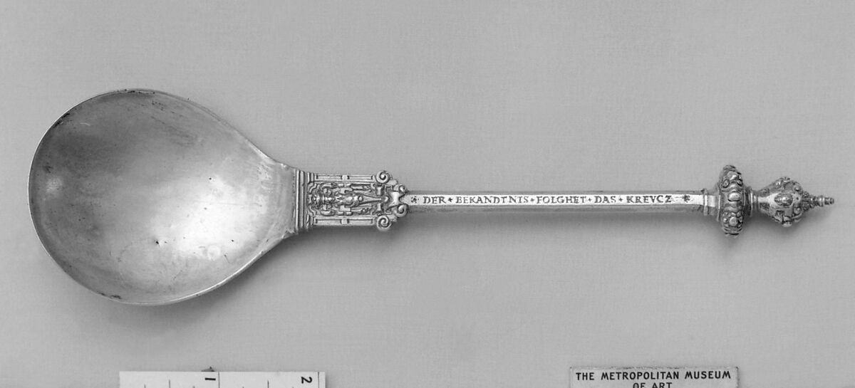 Spoon, Silver, parcel-gilt, German, Frankfurt 