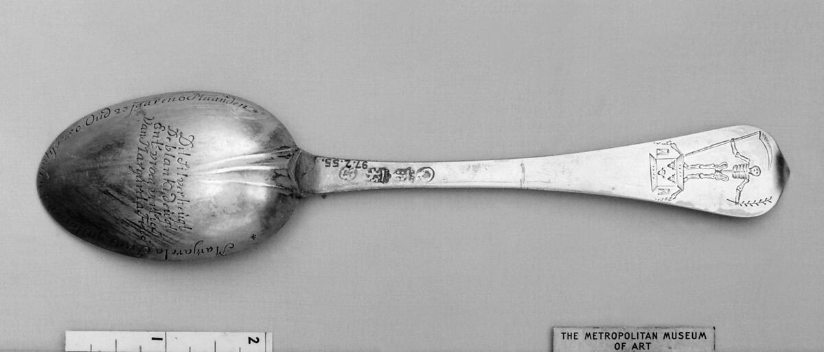 Wavy-end spoon, Silver, Dutch, Haarlem 