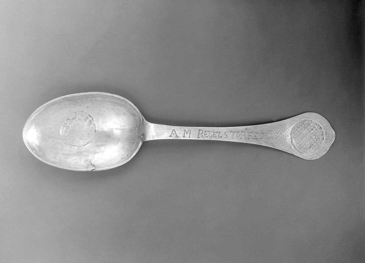Wavy-end spoon, Georg Friedrich Scholtze (1737–1752), Silver, Swedish