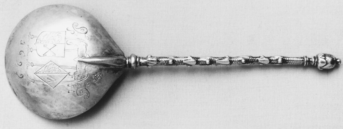 Spoon, Theodorus Huigen (Dutch, 1652–1710), Silver, Dutch, Harlingen 