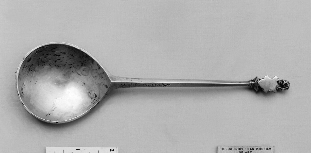 Shield-top spoon, Silver, Dutch, Haarlem 