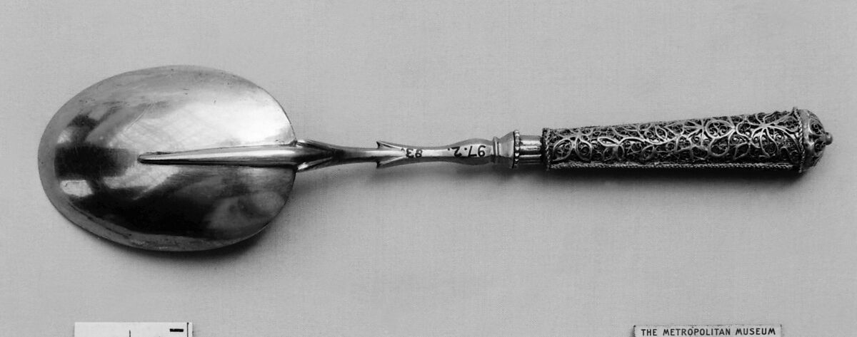 Spoon, Silver, parcel-gilt, possibly German, Augsburg 