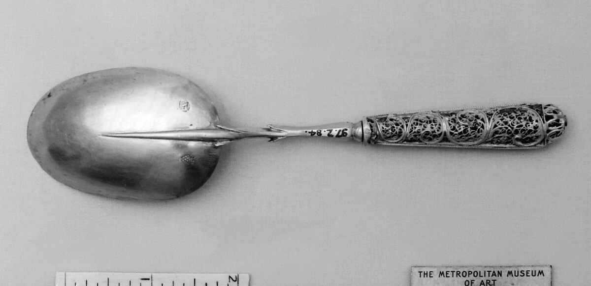 Spoon, Christian Winter (1661–1737, master 1694), Silver, parcel gilt, German, Augsburg 