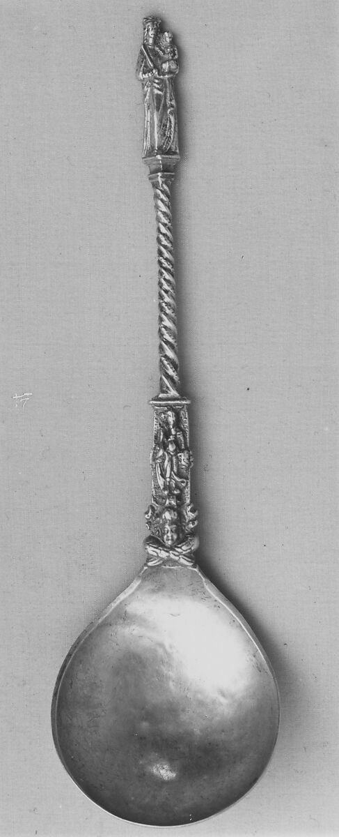 Figure-top spoon, Silver, Dutch, Enkhuizen 