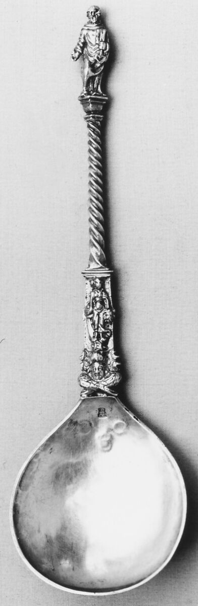 Apostle spoon, Possibly by Maerten Sweers (recorded 1624–37), Silver, Dutch, Enkhuizen 