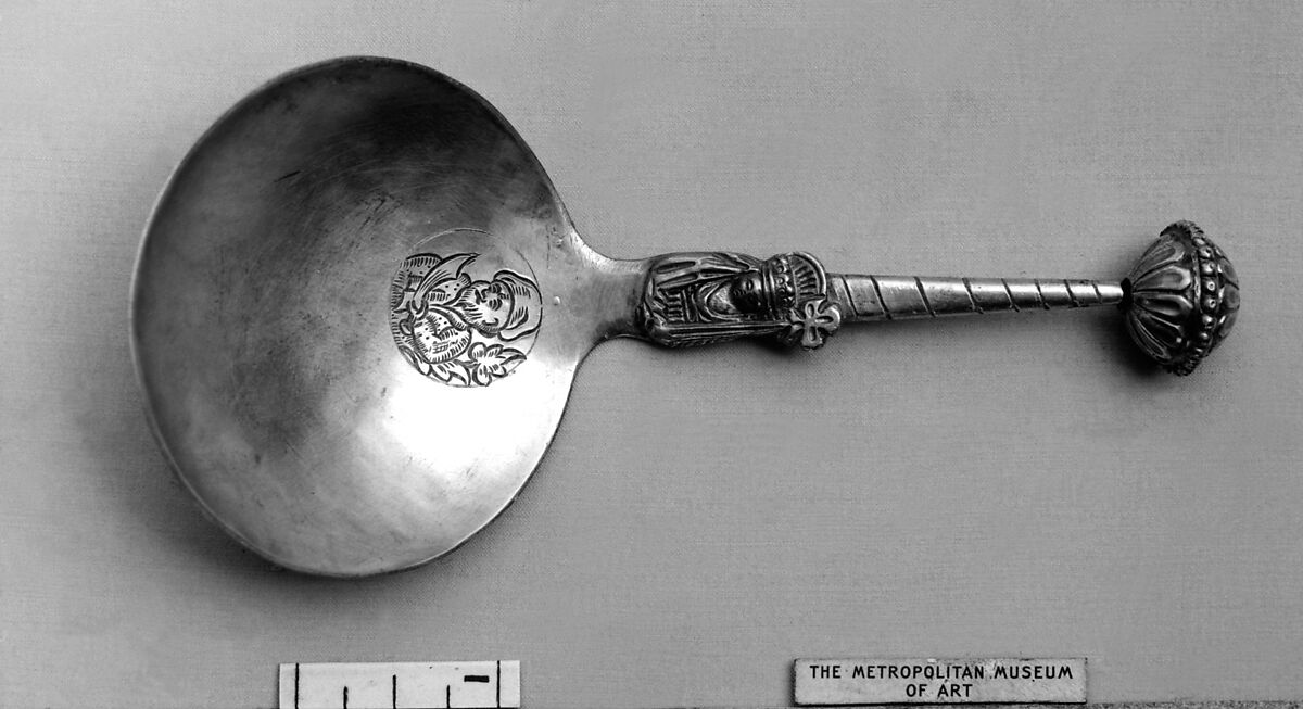Ball-topped spoon, Silver, parcel gilt, possibly Swedish 