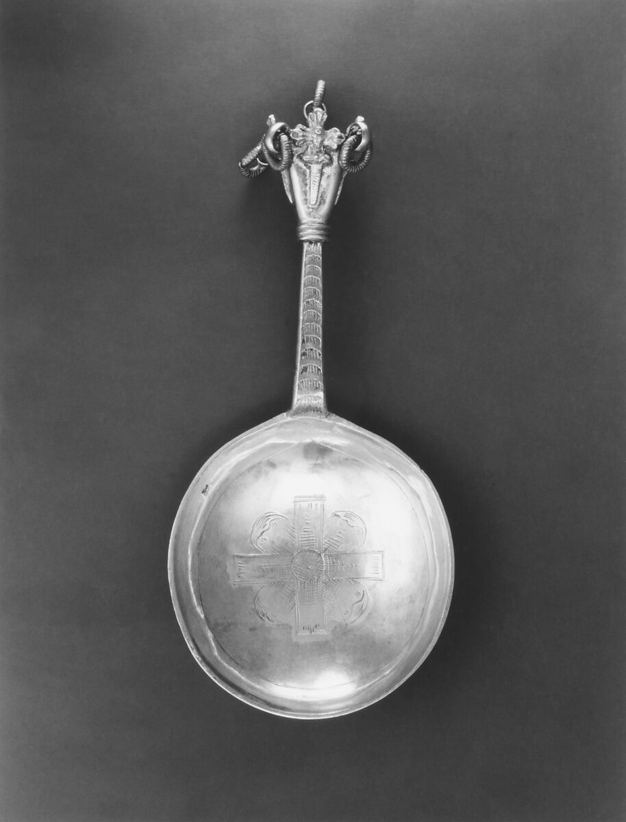 Crown-top spoon (one of three), Silver, parcel-gilt, Swedish