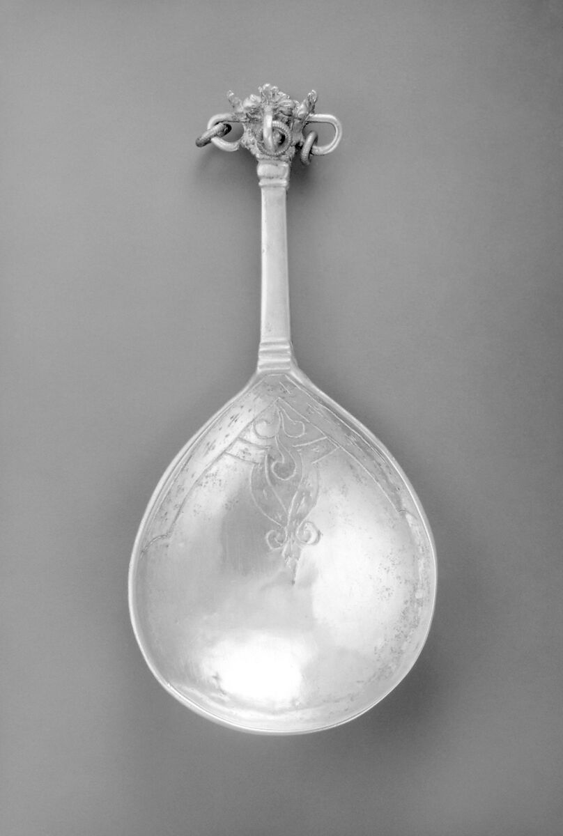 Crown-top spoon (one of three), Silver, parcel-gilt, Swedish