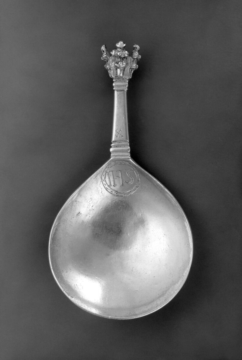 Crown-top spoon (one of three), Silver, parcel gilt, Swedish