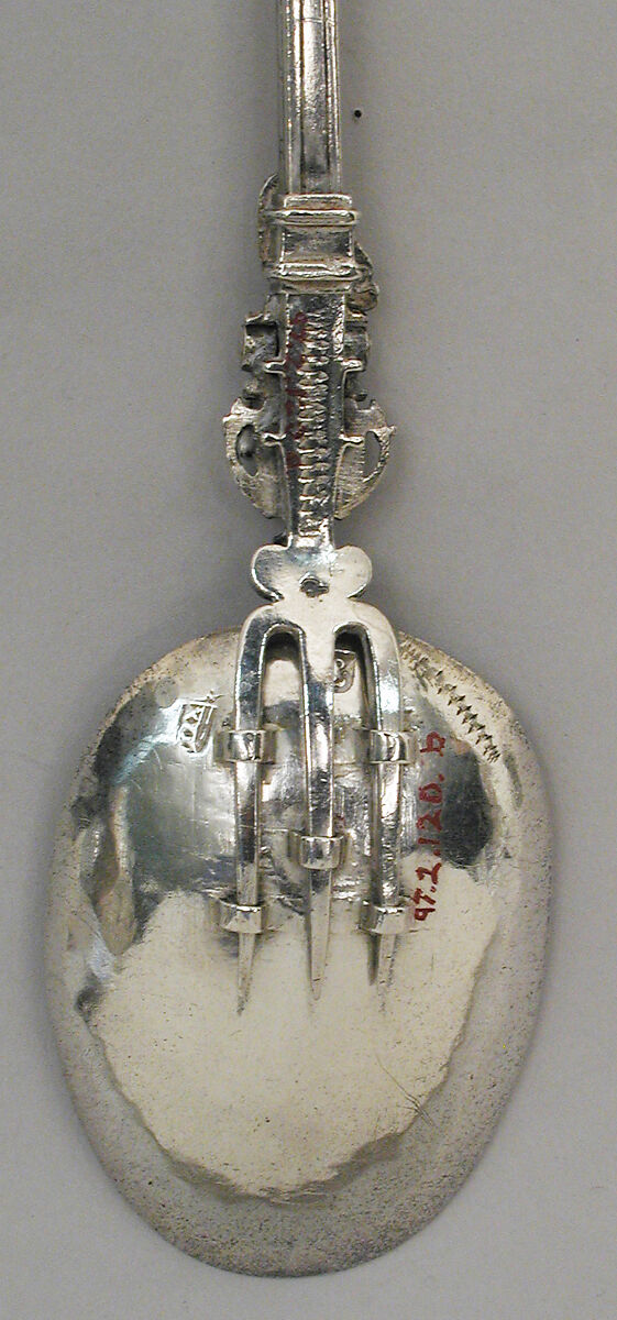 Spoon and fork combination, Silver, Dutch, Amsterdam
