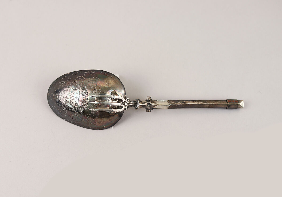 Spoon and fork combination, Silver, Dutch