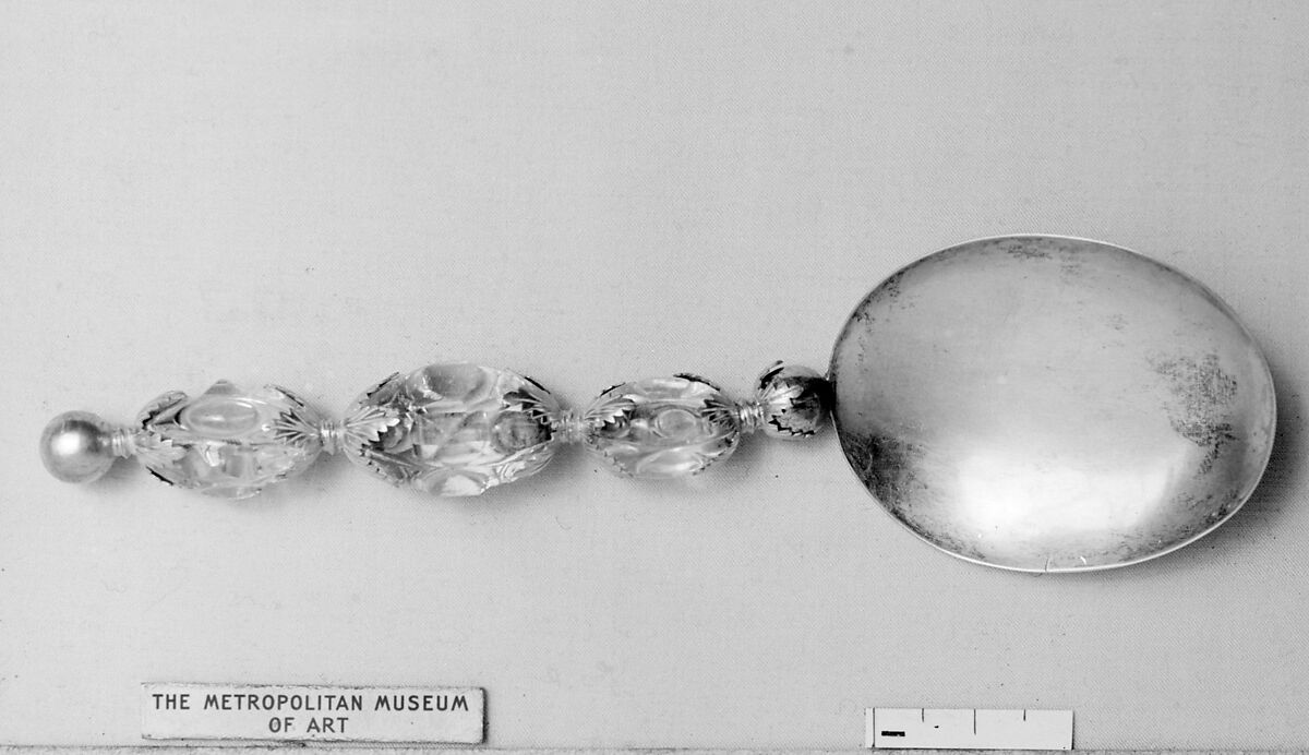 Spoon, Silver gilt, rock crystal, German 