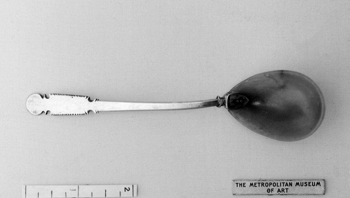 Spoon, Silver, jade, possibly Dutch 