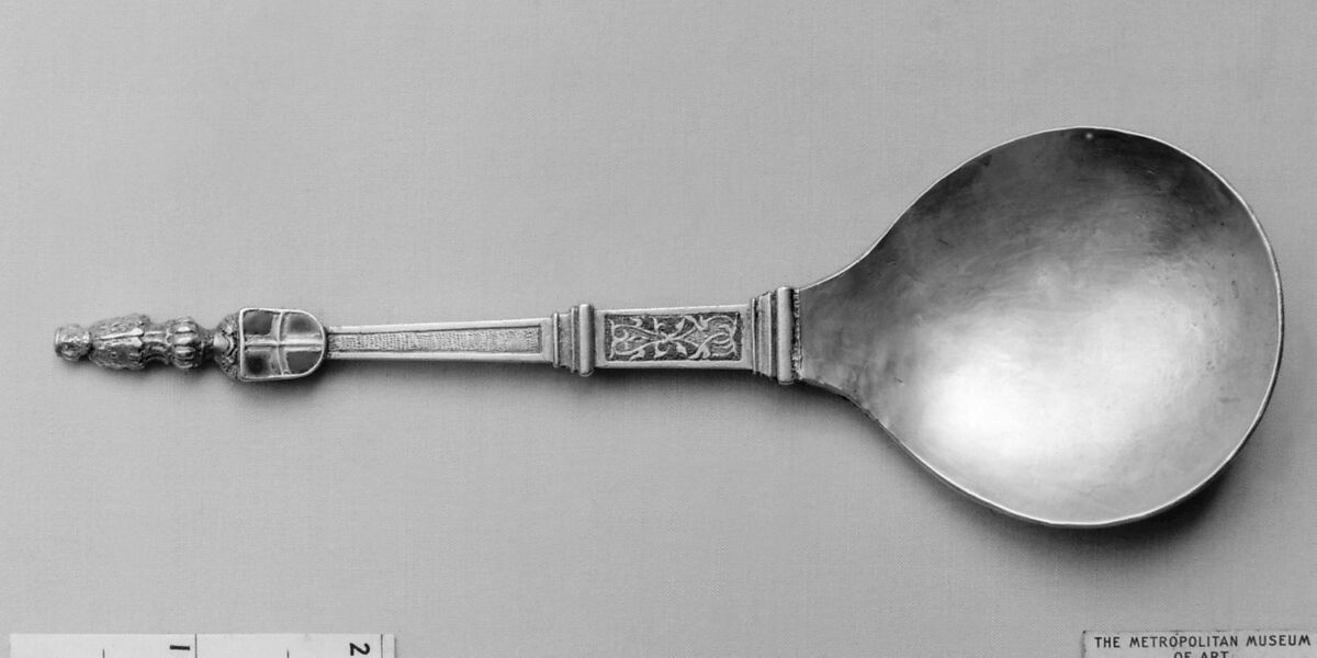 Spoon, Silver, enameled, German, Freiburg im Breisgau 