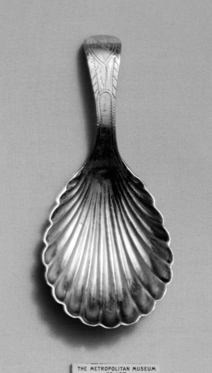 Spoon caddy, T. W., London (ca. 1798–1799), Silver, British, London 