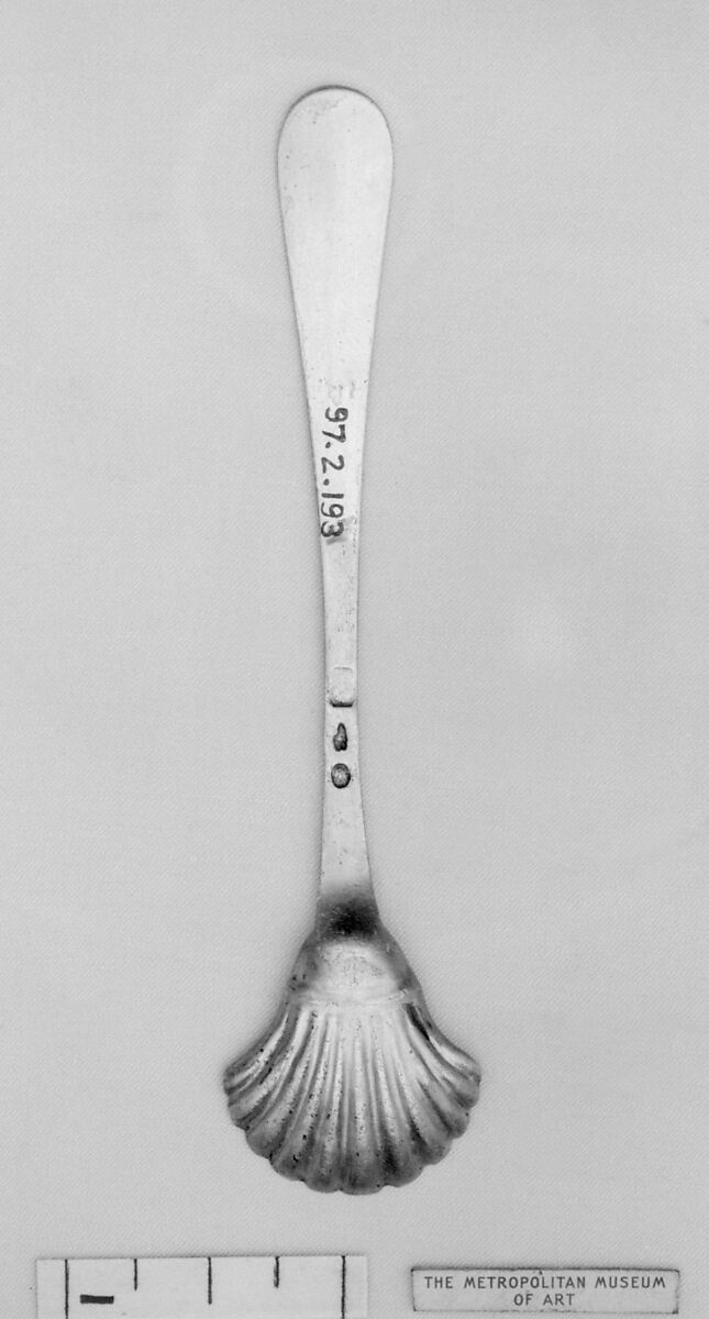 Salt spoon, Silver, parcel gilt, French, Paris 