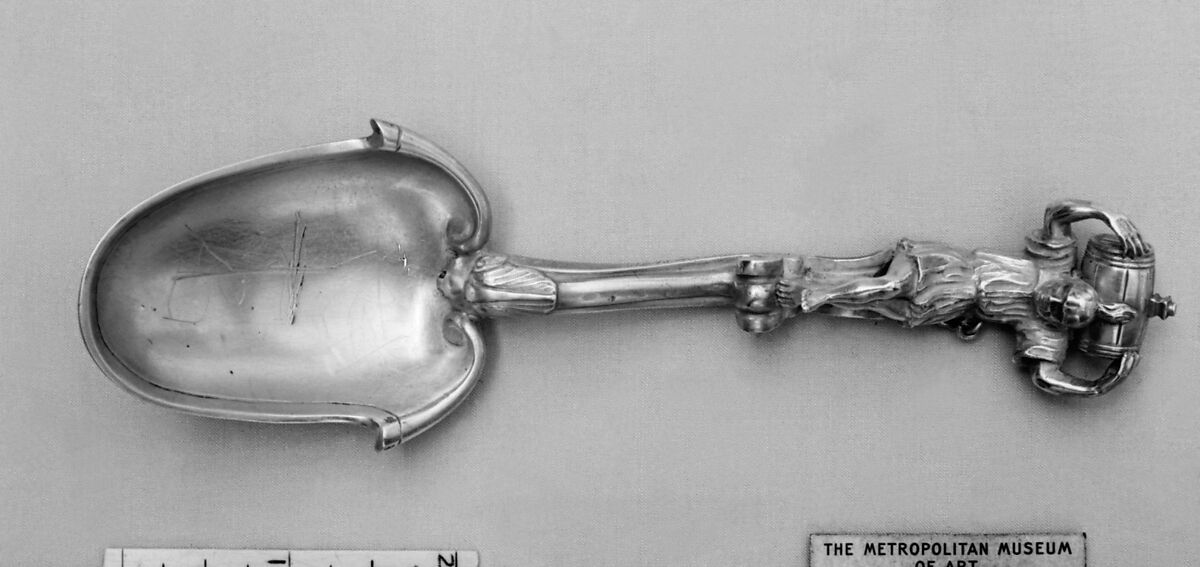Figure-top spoon, Silver, Dutch 